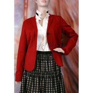 $3875 JIL SANDER Soft Cashmere Red Cranberry Jacket Coat 4